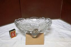 Art Deco Quality Pressed Clear Glass Bowl