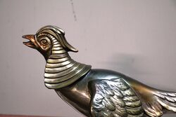 Art Deco Spelter Pheasant Figure on Marble Base 