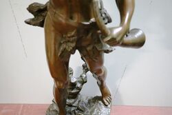 Stunning Antique Bronze of Acteon Greek Hunter