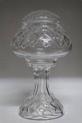 Vintage Diamond Cut Glass Lamp.  #