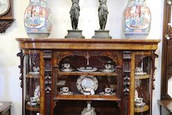 Stunning Burr Walnut CredenzaDisplay Cabinet C1850