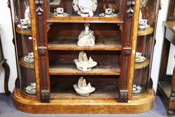 Stunning Burr Walnut CredenzaDisplay Cabinet C1850