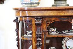 Stunning Burr Walnut CredenzaDisplay Cabinet C1850