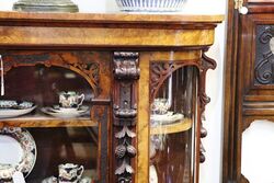 Stunning Burr Walnut CredenzaDisplay Cabinet C1850