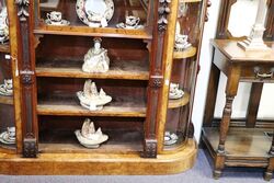 Stunning Burr Walnut CredenzaDisplay Cabinet C1850