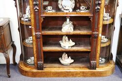 Stunning Burr Walnut CredenzaDisplay Cabinet C1850