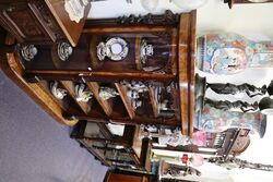 Stunning Burr Walnut CredenzaDisplay Cabinet C1850