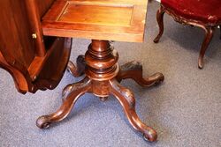 Antique Victorian Burr Walnut Cab Leg Loo Table 