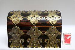 Victorian Brass Bound Coromandel Stationary Box 