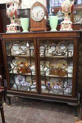 Quality 2 Door Mahogany Display Cabinet English C1920