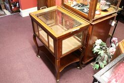 Antique English Oak Cake CabinetTrolley 