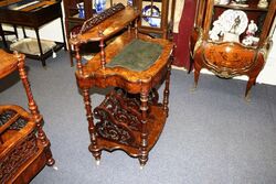 Mid Victorian Antique Burr Walnut CanterburyLadies Desk  
