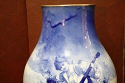 Large Antique Royal Doulton Blue Children Vase 