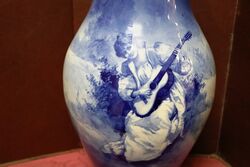 Large Antique Royal Doulton Blue Children Vase 