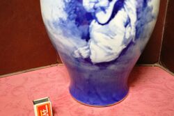 Large Antique Royal Doulton Blue Children Vase 