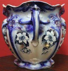 Flow Blue China Jardinier by T Rathbone and Co Newfield Pottery Staff C1912
