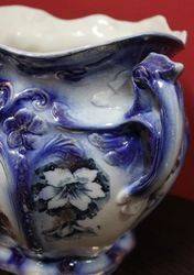 Flow Blue China Jardinier by T Rathbone and Co Newfield Pottery Staff C1912