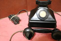 1930and39s Art Deco Black Bakelite Telephone 