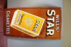 Vintage Willand39s Star Cigarettes WD and HO Willand39s Enamel Pictorial Sign 