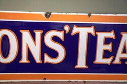 Vintage Lyonsand39 Tea Enamel Advertising Sign 