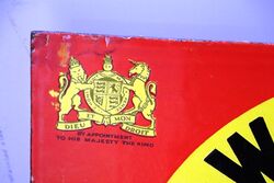 Early 1920and39s Castrol Wakefield Post Mount Enamel Sign 