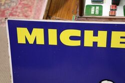 Classic Michelin Bibendum Pictorial Double Enamel Adv Sign 