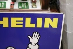 Classic Michelin Bibendum Pictorial Double Enamel Adv Sign 