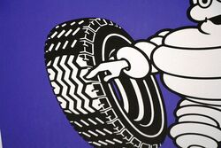 Classic Michelin Bibendum Pictorial Double Enamel Adv Sign 