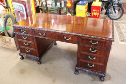 Stunning Mahogany Chippendale Style Partners Desk
