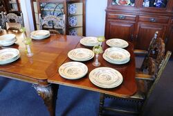 Antique French Walnut Drawer Leaf Table 