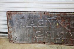 Early Good Year Tyres Embossed Rolled Edge Enamel Sign  