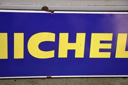 Genuine Vintage Michelin Bibendum Strip Enamel Sign 