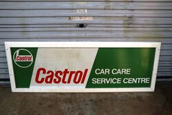 Vintage Castrol Car Care Service Centre Framed Tin Sign 