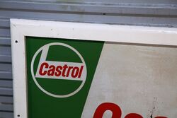 Vintage Castrol Car Care Service Centre Framed Tin Sign 