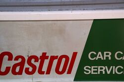 Vintage Castrol Car Care Service Centre Framed Tin Sign 