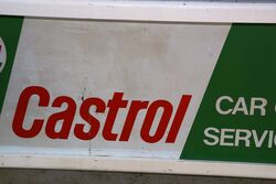 Vintage Castrol Car Care Service Centre Framed Tin Sign 