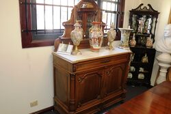 Quality Antique French Walnut Mirror Back Dressing Chest. #