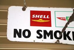 Vintage and Rare AeroShell and BP Air Enamel No Smoking Sign 