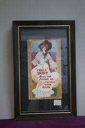 The Pirle Skirt Art Deco Hand Colored Shop Adv Card. #