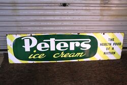 Vintage Peters Ice Cream Enamel Strip Advertising Sign 