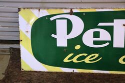 Vintage Peters Ice Cream Enamel Strip Advertising Sign 