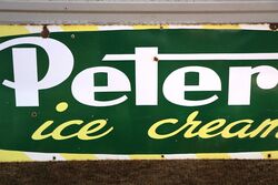 Vintage Peters Ice Cream Enamel Strip Advertising Sign 