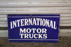 Vintage International Motor Trucks Double Sided Enamel Sign. # Vintage International Motor Trucks Double Sided Enamel Sign. #