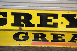 Vintage Greyand39s is Great 2 Piece Enamel Advertising Sign 