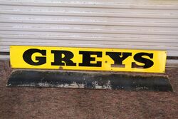 Vintage Greyand39s is Great 2 Piece Enamel Advertising Sign 