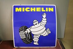 Vintage Michelin Bibendum Pictorial Enamel Sign. # Vintage Michelin Bibendum Pictorial Enamel Sign. #