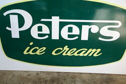 Genuine Peters Ice Cream Enamel Advertising Sign 