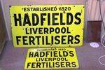 Antique Hadfields Fertilisers Farming Enamel Sign