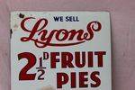 Lyons Fruit Pies Enamel Sign