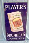 Early Vintage Players Drumhead Cigarettes Enamel Sign